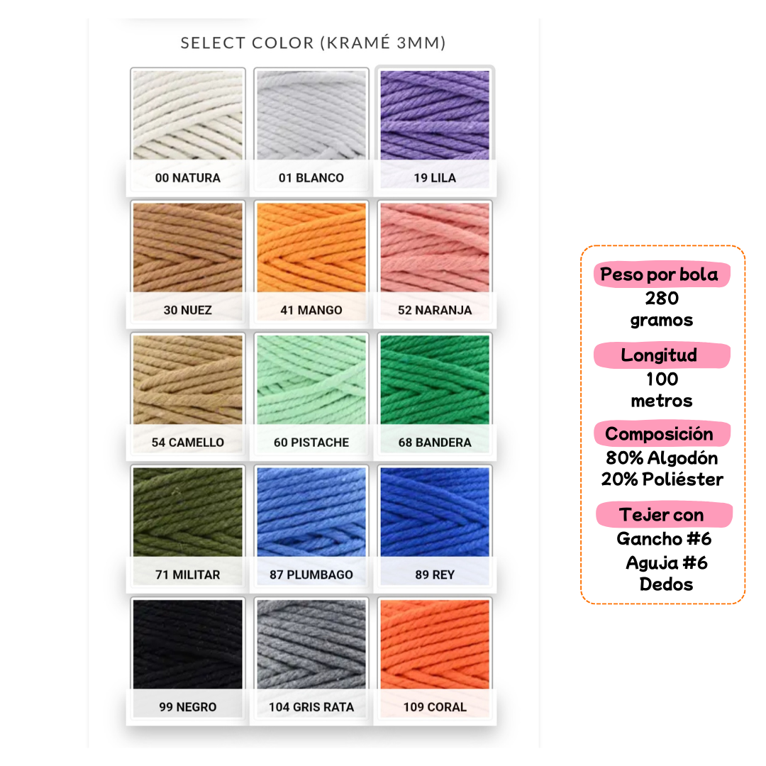 Cordón para macramé 3mm
