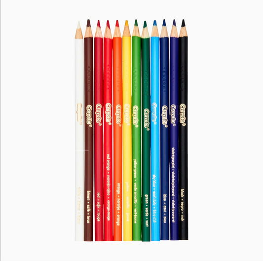 Lápices de colores Crayola, 12 piezas, útiles escolares para niños y jóvenes, útiles para arte y pasatiempos