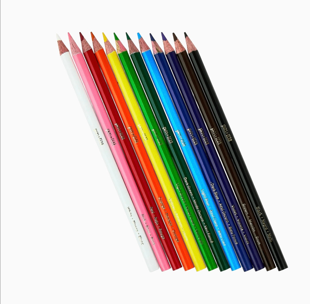 Lápices de colores Pen & Gear, 12 piezas, útiles escolares para niños y jóvenes, útiles para arte y pasatiempos