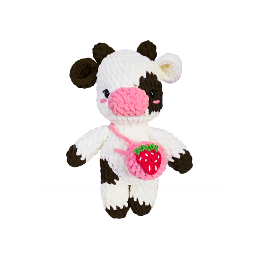 Peluche tejido a crochet de vaquita