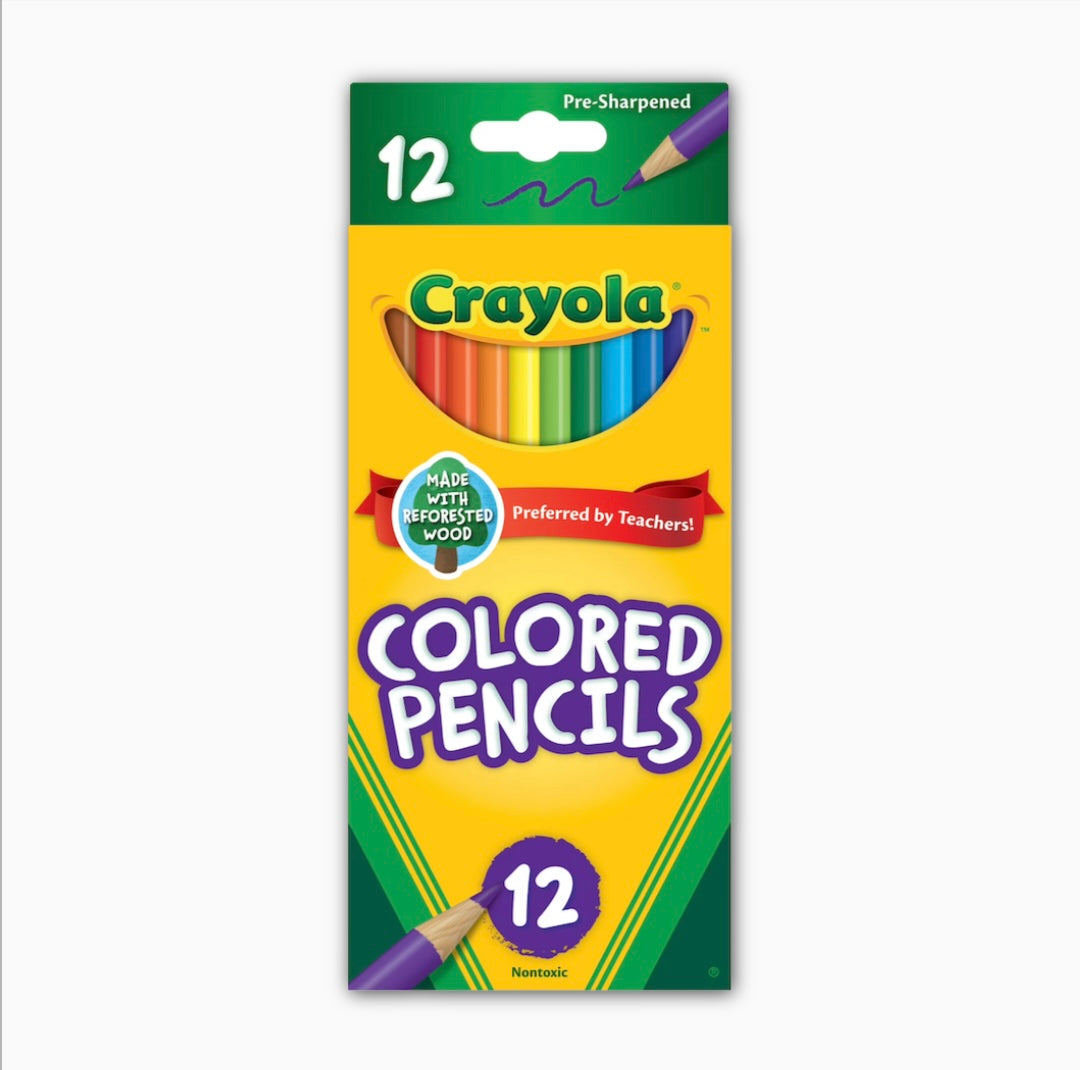 Lápices de colores Crayola, 12 piezas, útiles escolares para niños y jóvenes, útiles para arte y pasatiempos