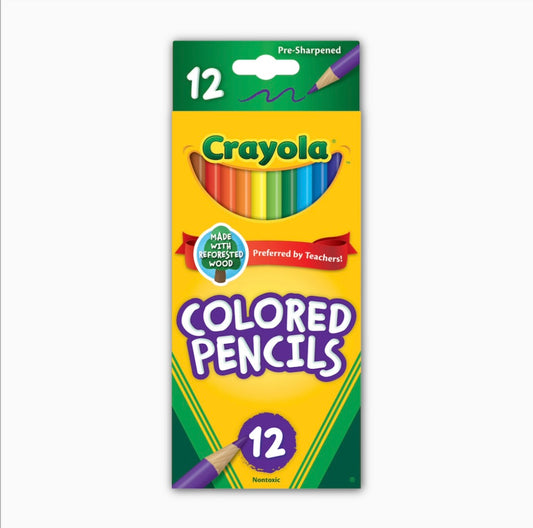 Lápices de colores Crayola, 12 piezas, útiles escolares para niños y jóvenes, útiles para arte y pasatiempos