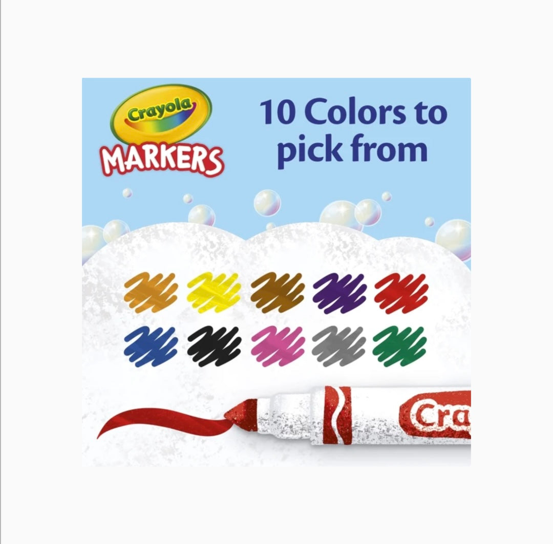 Marcadores gruesos Crayola, 10 piezas, útiles escolares para niños 3+, no tóxicos