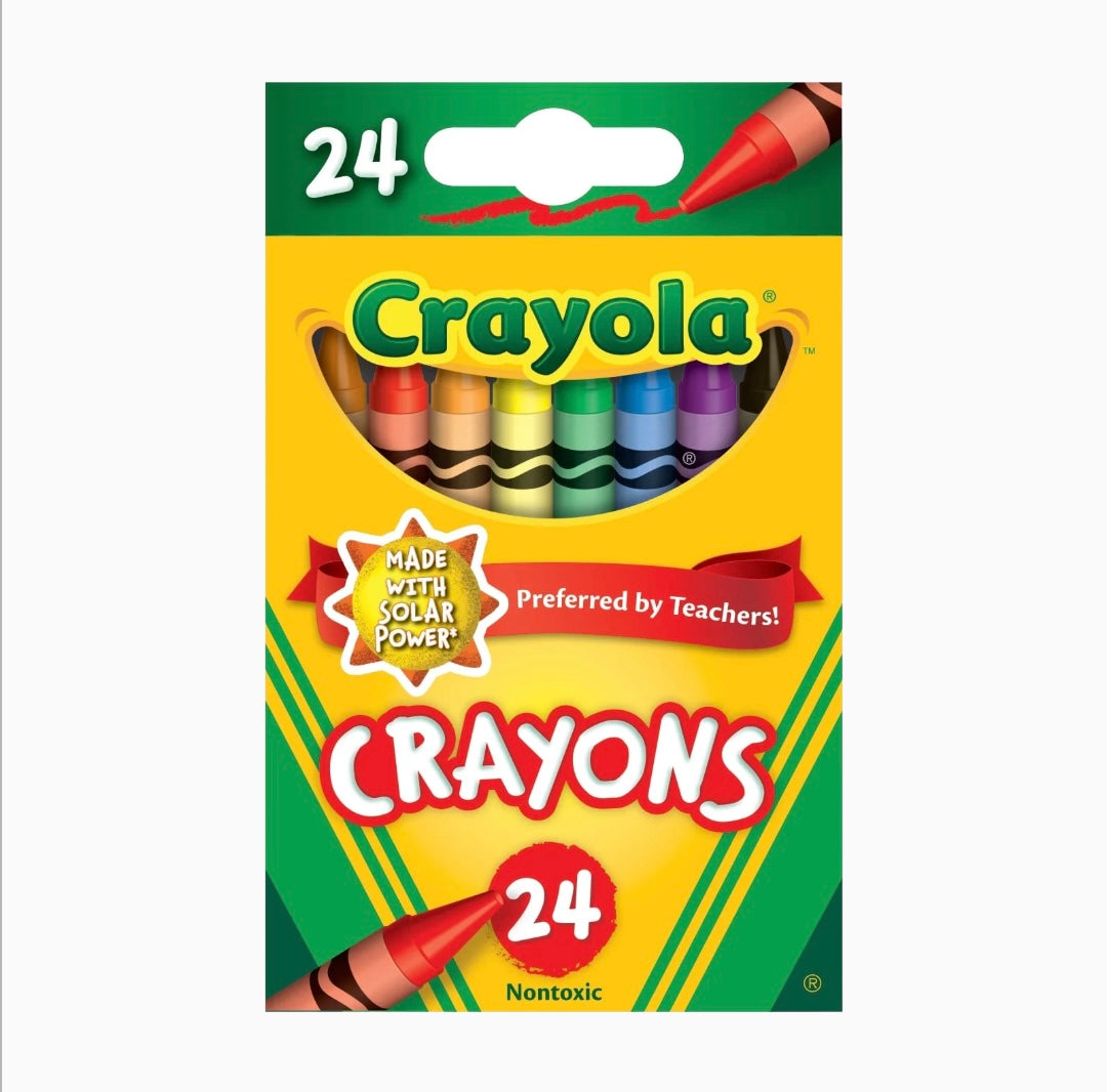 Crayones Crayola, 24 colores, no tóxicos, artículos para colorear, para niños de 3+