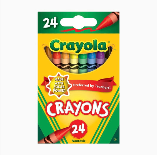 Crayones Crayola, 24 colores, no tóxicos, artículos para colorear, para niños de 3+