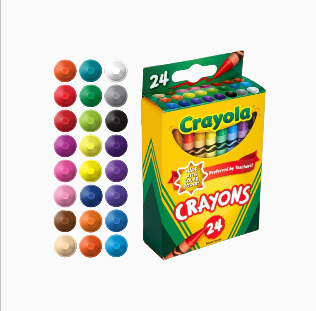Crayones Crayola, 24 colores, no tóxicos, artículos para colorear, para niños de 3+