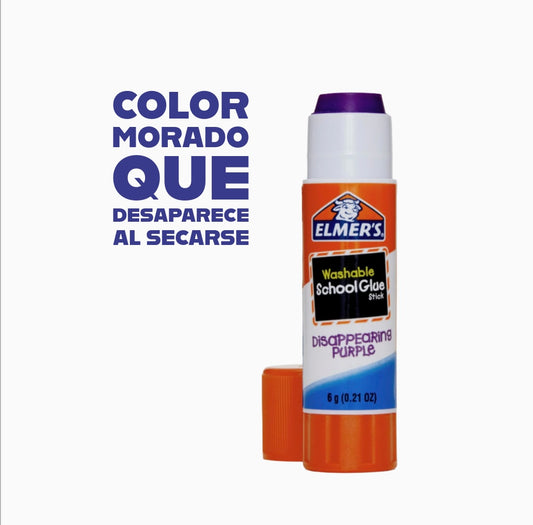 Elmer's Barras de Pegamento Escolar Morado Que Desaparece, Lavables, Paquete de 2