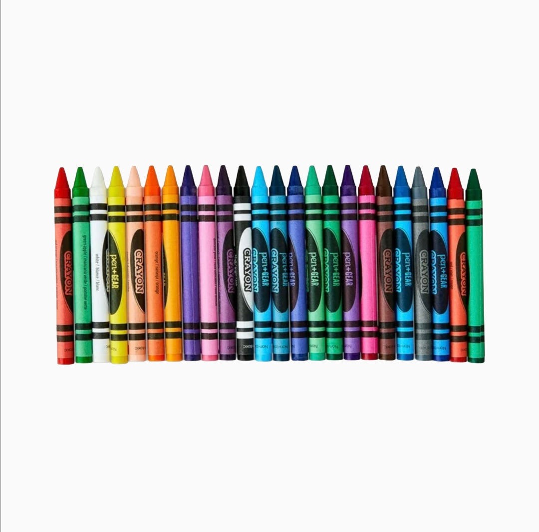 Crayones Pen & Gear, 24 piezas, útiles escolares para niños 3+