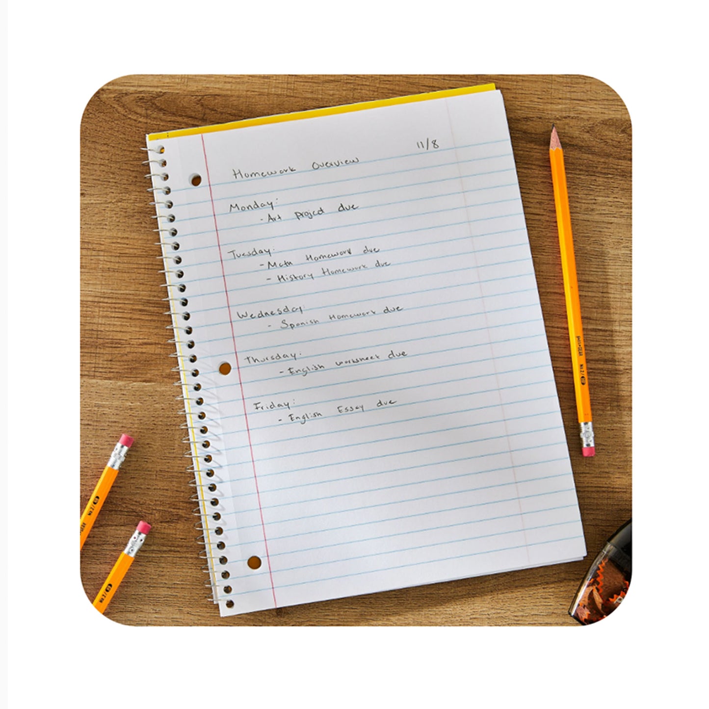 Cuaderno de 1 Materia con Renglones Anchos Pen+Gear, 8” x 10.5”, 70 Hojas