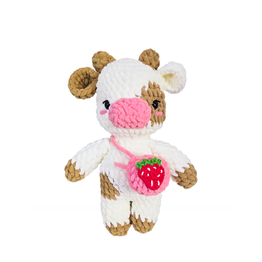 Peluche tejido a crochet de vaquita