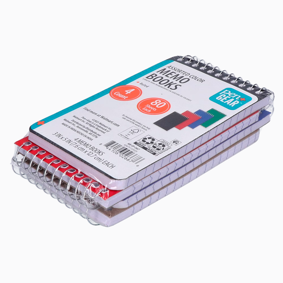 Libreta de notas Pen+Gear con espiral y papel rayado, 3 x 5 pulgadas, 80 hojas
